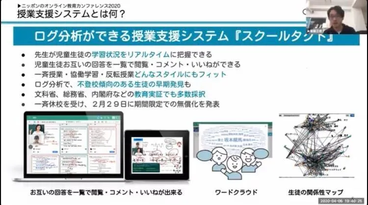 オンラインカンファレンスの登壇画面